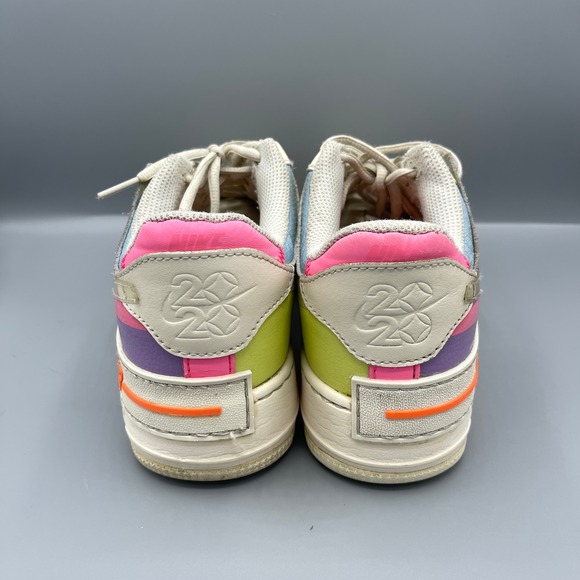 Nike Air Force 1 Shadow Women's‎ Size 8 Shoes White Pink Purple Blue Yellow - Picture 4 of 9